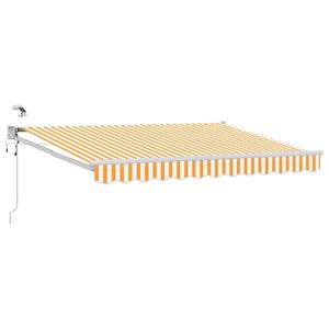 vidaXL Auvent rétractable électrique Orange et Blanc 3 5 x 2 5 m