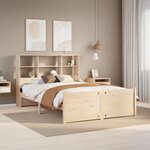 vidaXL Lit bibliothèque sans matelas 140x190 cm bois de pin massif