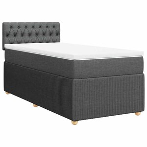 vidaXL Sommier à lattes de lit et matelas Gris foncé 90x190 cm Tissu