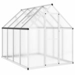 vidaXL Serre avec cadre de base argenté 224x169x195 cm aluminium