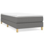 vidaXL Sommier à lattes de lit avec matelas Gris foncé 90x200 cm Tissu