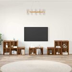 vidaXL Ensemble de meubles TV 8 Pièces Bois Ancien 37 x 35 x 72 cm