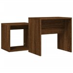 vidaXL Tables basses gigognes 2 Pièces chêne marron bois d'ingénierie