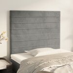 vidaXL Têtes de lit 2 Pièces Gris clair 100x5x78/88 cm Velours
