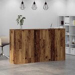 vidaXL Bureau de réception vieux bois 180x50x103 5cm bois d'ingénierie