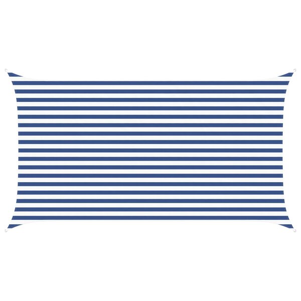 vidaXL Voile d'ombre Bleu et Blanc 4 5 x 2 5 m 100   polyester Oxford