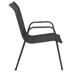 vidaXL Chaises de jardin lot de 6 Acier et textilène Noir