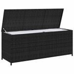 vidaXL Boîte de rangement de jardin noir 150x50x60 cm résine tressée
