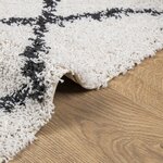 vidaXL Tapis shaggy à poils longs moderne crème et noir 80x150 cm