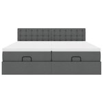 VidaXL Cadre de lit ottoman avec matelas gris foncé 180x200cm tissu