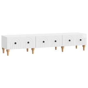 vidaXL Meuble TV Blanc brillant 147 x 34 5 x 30 cm Bois d'ingénierie