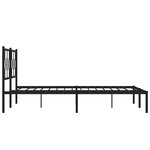vidaXL Cadre de lit métal avec tête de lit noir 200x200 cm