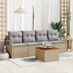 vidaXL Ensemble de canapé de jardin 5 Pièces beige et gris clair