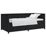vidaXL Lit de jour sans matelas noir 90x190 cm bois de pin massif