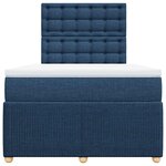 vidaXL Sommier à lattes de lit avec matelas bleu 120x190 cm tissu
