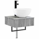 vidaXL Basin de lavage mural Sonoma gris 40 x 41 x 40 5 cm