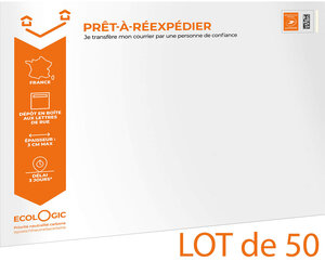 Enveloppe de réexpédition - Format : 250 x 330 mm - Lot de 50