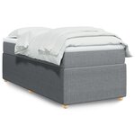 vidaXL Sommier à lattes de lit avec matelas gris clair 80x200 cm tissu