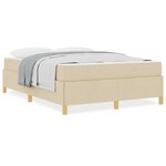 vidaXL Lit à ressorts avec matelas Crème et Blanc 160 x 200 cm tissu