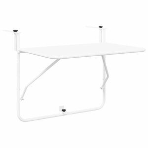 vidaXL Table Suspendue de Balcon Blanc 60 x 39 x 65 cm Acier
