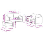 vidaXL Ensemble de canapés 3 Pièces avec coussins taupe tissu