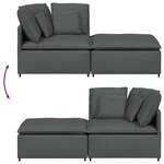 vidaXL Canapé modulaire et repose-pieds et coussins tissu gris foncé