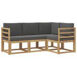 vidaXL Ensemble de canapés d'extérieur 4 Pièces Blanc et anthracite
