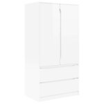 vidaXL Cabinet de salle de bain Blanc brillant 79 5 x 49 x 156 cm