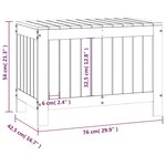vidaXL Boîte de rangement de jardin Noir 76x42 5x54 cm Bois massif pin