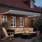 vidaXL Auvent rétractable électrique Vert et blanc 3 x 2 5 m