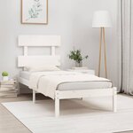 vidaXL Cadre de lit Blanc Bois massif 90x190 cm Simple