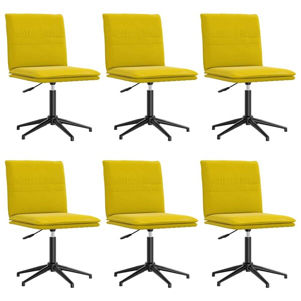 vidaXL Chaises à manger lot de 6 jaune velours