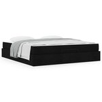 vidaXL Cadre de lit avec stockage Noir 180 x 200 cm tissu