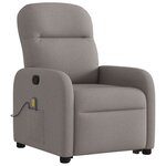 vidaXL Fauteuil inclinable de massage Taupe Tissu