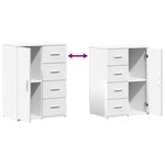 vidaXL Buffets 2 Pièces blanc 59x39x80 cm bois d'ingénierie