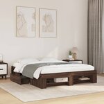 vidaXL Cadre de lit sans matelas chêne marron 150x200 cm