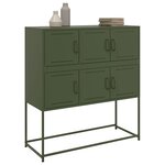 vidaXL Buffet vert olive 100 5x39x107 cm acier