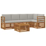 vidaXL Ensemble de canapé d'angle 6 Pièces Gris Naturel et Clair