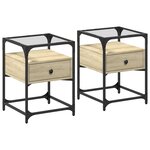 vidaXL Tables de chevet 2 Pièces chêne sonoma 40x40x55 cm bois ingénierie