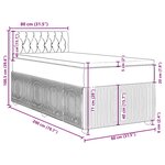 vidaXL Sommier à lattes de lit et matelas Noir 80x200 cm Tissu