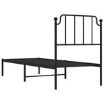 vidaXL Cadre de lit métal sans matelas avec tête de lit noir 80x200 cm