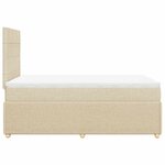 vidaXL Sommier à lattes de lit avec matelas Crème 120x200 cm Tissu