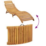 vidaXL Chaise longue avec coussin beige bois d'acacia solide