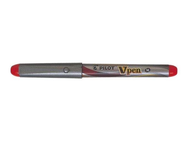 Stylo Plume Jetable V-Pen SILVER pointe moyenne Rouge PILOT