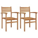 vidaXL Chaise 2 pc Marron Bois de teck massif