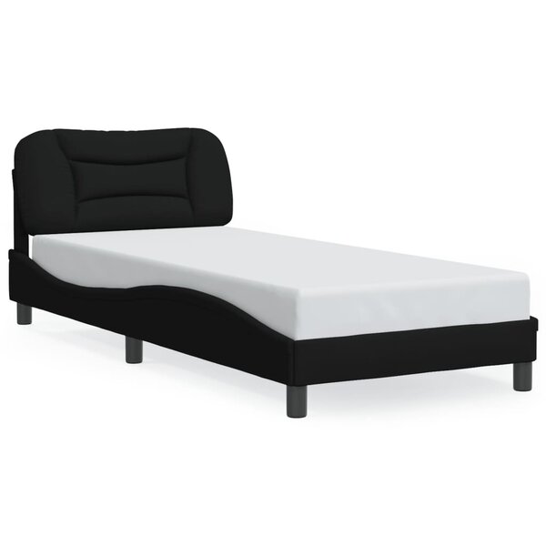 vidaXL Cadre de lit sans matelas Hvar noir 80x200 cm tissu