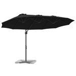 vidaXL Parasol Noir 372 x 198 x 243 cm Polyester et Aluminium