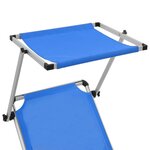 vidaXL Chaises longues pliables et toit lot de 2 Aluminium textilène