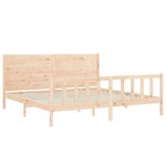 vidaXL Cadre de lit avec tête de lit 200x200 cm bois massif