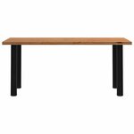 vidaXL Table à manger marron clair bois de chêne massif rectangulaire